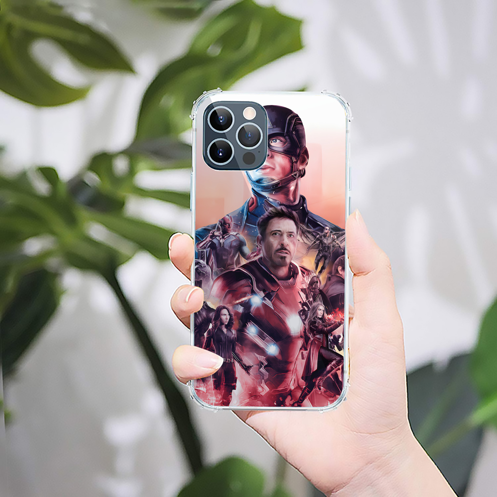 （画像用） アベンジャーズ The Avengers 【iPhone 12シリーズ対応】透明スマホケース（クリアソフトケース）
